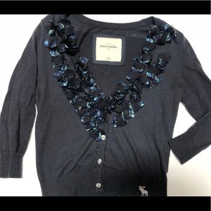 Abercrombie & kids floral ruffle cardigan